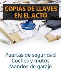 Copias de llaves. Puertas de seguridad, motos, coches y mandos de garaje