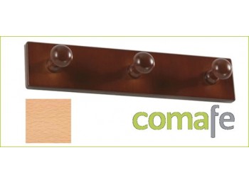 Percha madera pared lac.nat.3p