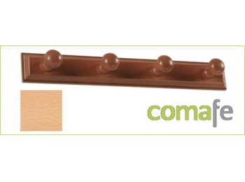 Percha madera pared lac.nat.4p