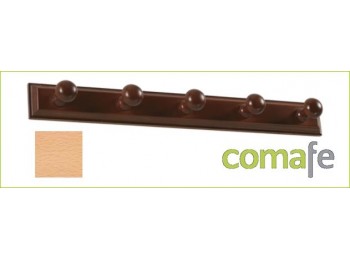 Percha madera pared lac.nat.5p