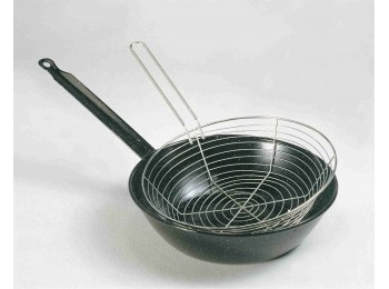 Sarten con cestillo esmal.28cm