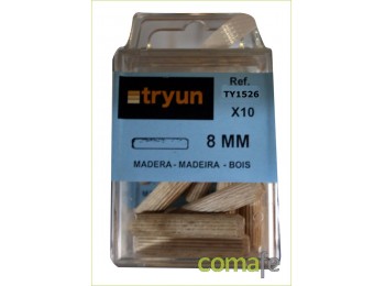 Espiga m.8mm.26506/10pz=26726