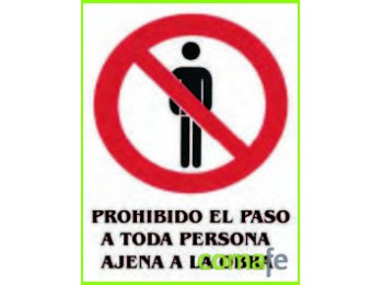 Cartel pvc 40x30´paso obra´231