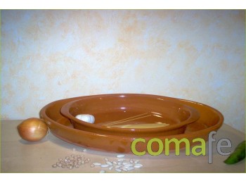 Fuente barro oval 60x40cm ov60