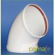 Codo aluminio blanco 80g.111mm