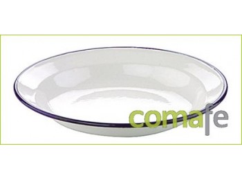 Plato hondo esmalt.22cm.blanco