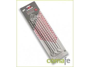 Pincho inox.barbacoa 200mm 6pz