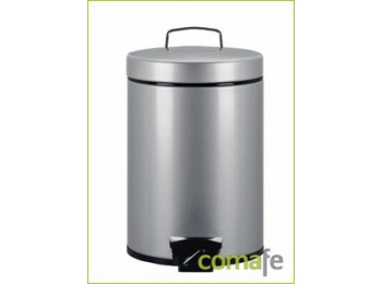 Cubo pedal gris metalizad.5lt.
