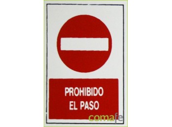 Placa´prohibido paso´30x20 h1