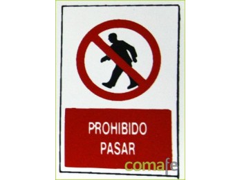 Placa´prohibido pasar´30x20 h4