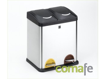 Cubo basura rec inox 30lt 2com