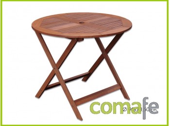 Mesa madera redonda pleg.