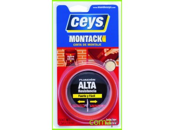 Cinta adhesiva 2 caras montack