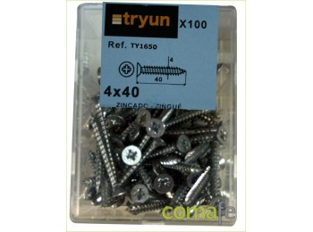 Tornillo madera zincado 4x40/1