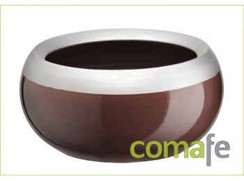 Maceta ceramica 28x15 marr/pla