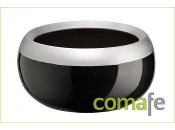 Maceta ceramica 28x15 negr/pla
