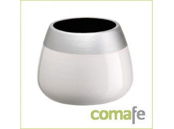 Maceta ceramica 21x15 bl/plata