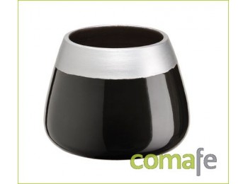 Maceta ceramica 21x15 negr/pla