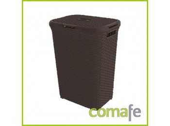 Cesto c/tapa 60lt marron curve
