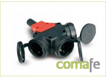 Adaptador triple 16a t/t ip 44