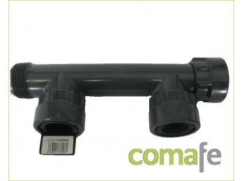 Colector pvc 2 vias rosca loca