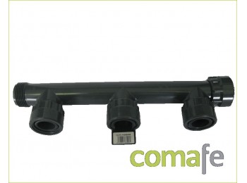Colector pvc 3 vias rosca loca