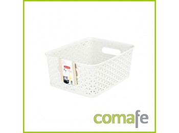 Cesto ropa 8l ratan blanco cur
