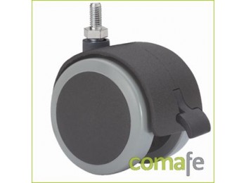 Rueda gir 50mm freno pu gris 8