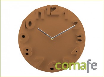 Reloj plastico relieve marron