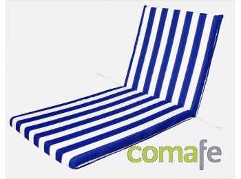 Cojin tumbona blanco/azul 120x