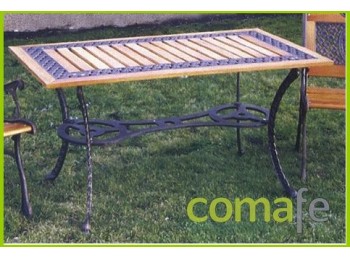 Mesa metal ancofe hierro/mader