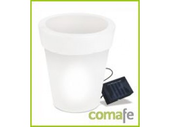 Maceta led solar blanca