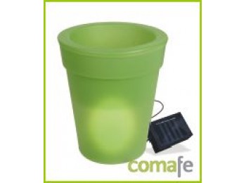 Maceta led solar verde