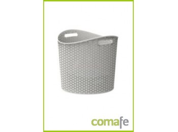 Cesto ropa 35l ratan blanco my