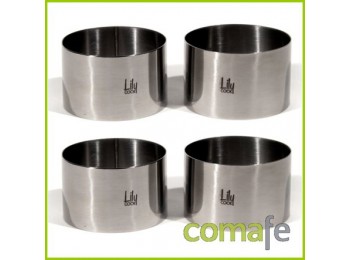 Set 4 moldes d.8 h.5,4 cm inox