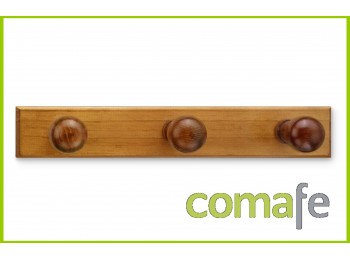 Perchero madera pared miel 3 p
