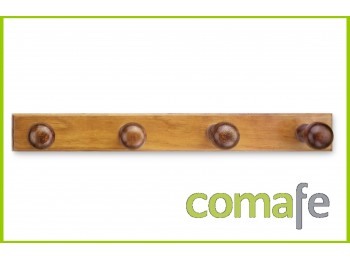 Perchero madera pared miel 4 p