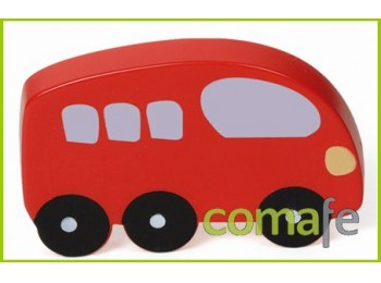 Pomo mueble infantil bus rojo