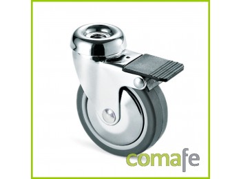 Rueda goma gris d80 c/fren.  2