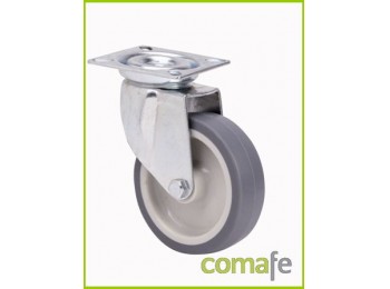 Rueda girat.goma gris ?60 plat