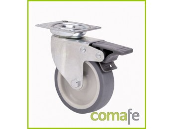 Rueda girat.goma gris ?80 c/fr