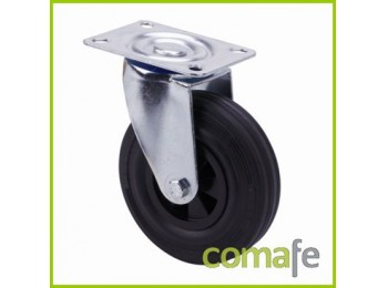 Rueda girat.goma negra ?100 pl