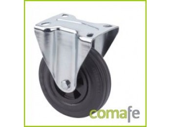 Rueda fija goma negra ?125 pla