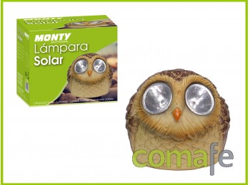 L?mpara solar buho resina 10 c