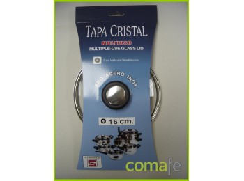Tapa cristal aro inox con valv