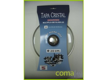Tapa cristal aro inox con valv