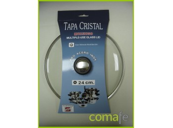 Tapa cristal aro inox con valv