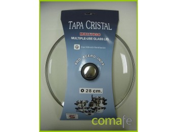 Tapa cristal aro inox con valv
