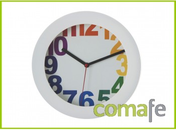 Reloj pared blanco pl?stico 25