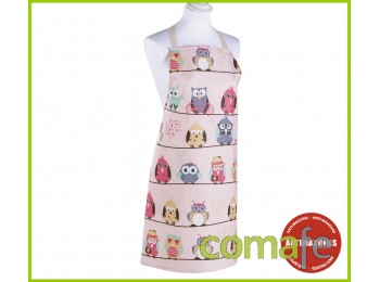 Delantal rosa pink owls algodo